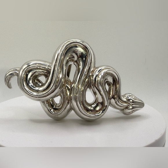 BARRY KIESELSTEIN-CORD STERLING SILVER SNAKE BELT BUCKLE 106 GRAMS 1993 main image 15